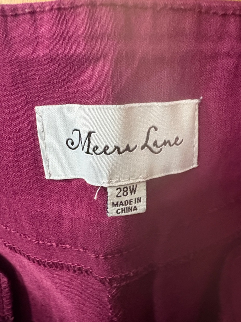 Merra Lane Wine-Magenta High-Waist Dress Pants 28W - Picture 3 of 6